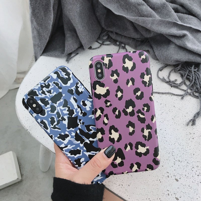 Leopard Patterned Soft Phone Case for iPhone