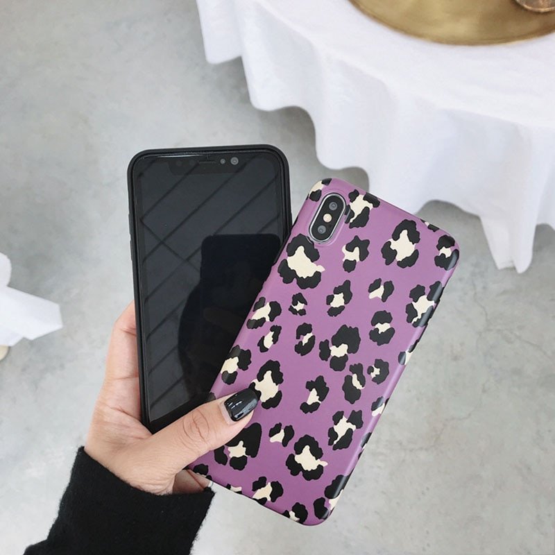 Leopard Patterned Soft Phone Case for iPhone